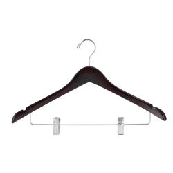 Polypak Industries AG Wooden Hangers, Women's, Mahogany, Case of 100 Hangers