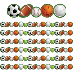 Teacher Created Resources Die-Cut Border Trim, Sports, 35' Per Pack, Set Of 6 Packs