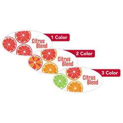 Custom 1, 2 Or 3 Color Printed Labels/Stickers, Oval, 2" x 4", Box Of 250