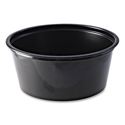 Fabri-Kal® Portion Cups, 3.25 Oz, Black, Sleeve Of 125 Cups, Carton Of 20 Sleeves