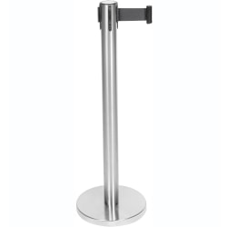 CSL Stanchions With 6' Retractable Belts, Stainless, Pack Of 2 Stanchions