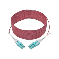 Tripp Lite 10 Gb Duplex Multimode 50/125 OM4 LSZH Fiber Patch Cable (LC/LC), Push/Pull Tabs, Magenta, 7 m (23 ft.) - Patch cable - LC multi-mode (M) to LC multi-mode (M) - 7 m - fiber optic - duplex - 50 / 125 micron - magenta