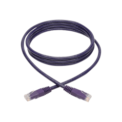 Tripp Lite Cat6 Cat5e Gigabit Molded Patch Cable RJ45 M/M 550MHz Purple 6ft - 128 MB/s - Patch Cable - 6 ft - 1 x RJ-45 Male Network - 1 x RJ-45 Male Network - Gold Plated Contact - Purple