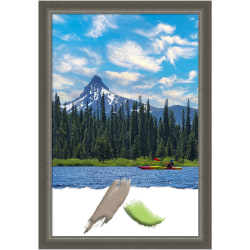 Amanti Art Domus Dark Silver Wood Picture Frame, 23" x 33", Matted For 20" x 30"