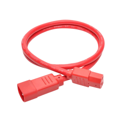Eaton Tripp Lite Series Heavy-Duty PDU Power Cord, C13 to C14 - 15A, 250V, 14 AWG, 3 ft. (0.91 m), Red - Power extension cable - IEC 60320 C14 to power IEC 60320 C13 - 3 ft - red
