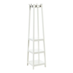 Powell Mellena Coat Rack With Shelves, 72"H x 17"W x 17"D, White