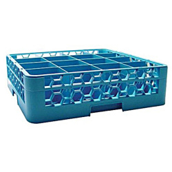 Carlisle 16-Compartment OptiClean Glass Rack And Extender, Blue