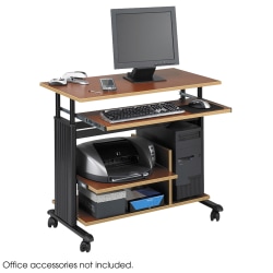 Safco Muv Adjustable Mini-Tower Workstation, 33"H x 22"W x 35-1/2"D, Cherry