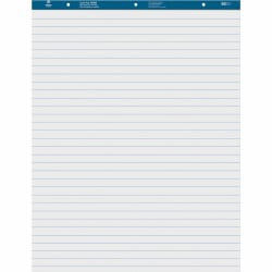 Business Source Standard Ruled Easel Pad - 50 Sheets - 15 lb Basis Weight - 27" x 34" Sheet Size - White Paper - Perforated - 2 / Carton