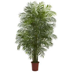 Nearly Natural Areca Palm 90"H Plastic UV Resistant Indoor/Outdoor Tree With Pot, 90"H x 55"W x 55"D, Green