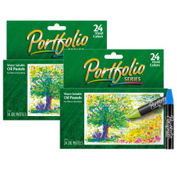 Crayola Portfolio Series Oil Pastels, 24 Per Box, Set Of 2 Boxes