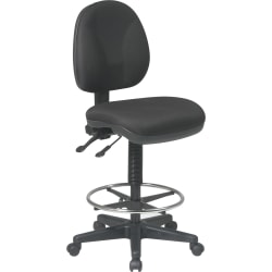 Office Star™ Deluxe Ergonomic Fabric Drafting Chair With Back, Black