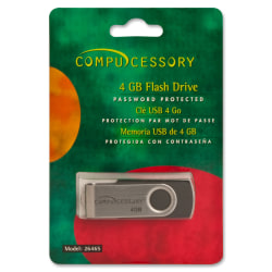 Compucessory Password Protected Flash Drive, 4GB