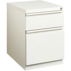 Lorell® 20"D Vertical 2-Drawer Mobile Box/File Pedestal Cabinet, Metal, White