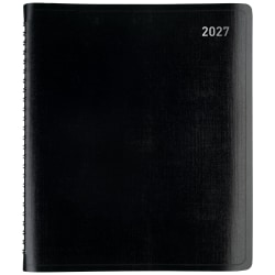 Office Depot Brand Weekly Monthly Appointment Book Planner, 7" x 9", Black, January 2027 to December 2027, OD71160027