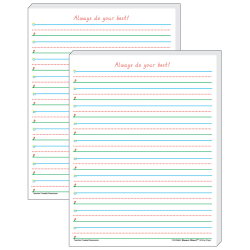 Teacher Created Resources Smart Start 1-2 Writing Paper, 8-1/2" x 11", Primary Rule, White, 100 Sheets Per Pack, Set Of 2 Packs