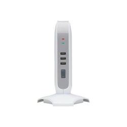 Tripp Lite Surge Protector Tower 5-Outlet with 3 USB Charging Ports 6ft Cord 5-15P White - Surge protector - 15 A - AC 120 V - 1800 Watt - output connectors: 5 - 6 ft cord - white, light gray