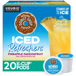 The Original Donut Shop Iced Refreshers, Pineapple Passionfruit Flavor, Box of 20 K-Cup Pods