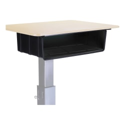 Lorell® Large Book Box For Sit-To-Stand School Desk, 5"H x 20"W x 15"D, Black