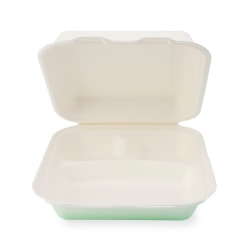 StalkMarket Heavyweight Hinged Containers, 8" x 8", White, Case Of 200 Containers
