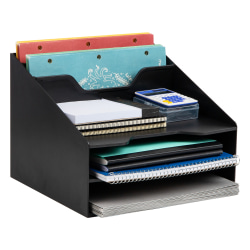 Mind Reader Desktop Organizer, 9-1/2"H x 11-3/4"W x 12-1/2"D, Black
