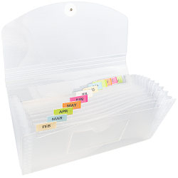 JAM Paper® Expanding File, 6" Expansion, 5-1/2" x 8-1/2", Clear