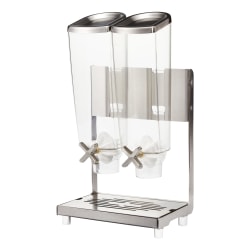 Rosseto Serving Solutions EZ-PRO™ Dry Food Dispenser, Dual Container, Tabletop Stand With Catch Tray, 256 Oz, Stainless
