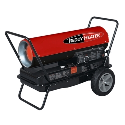 REDDY HEATER™ 135,000-BTU Kerosene/Multi-Fuel Indoor/Outdoor Forced-Air Heater with Thermostat and Flat-Free Wheels, RFA135C