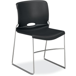 HON® Olson High-Density Stacking Chairs, Onyx/Chrome, Pack Of 4 Chairs