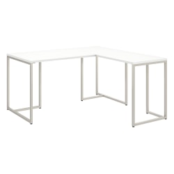 kathy ireland® Office by Bush Business Furniture Method 60"W L Shaped Desk with 30"W Return, White, Standard Delivery