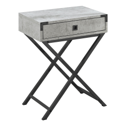 Monarch Specialties Leigh Accent Table, 24"H x 18-1/4"W x 12"D, Gray/Black