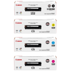 Canon® 131H/131 High-Yield Black And Cyan, Magenta, Yellow Toner Cartridges Combo, Pack Of 4, 6273B001,6271B001,6270B001,6269B001