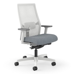 HON® Ignition 2.0 ReActiv Ergonomic Fabric Mid-Back Task Chair, Basalt/Designer White