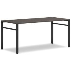HON® Mod Table Desk With U-Legs, 29"H x 66"W x 30"D, Black/Slate Teak