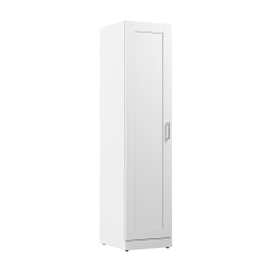 Bush Business Furniture Hampton Heights 17"W Tall Narrow Storage Cabinet With Door And Shelves, White, Standard Delivery