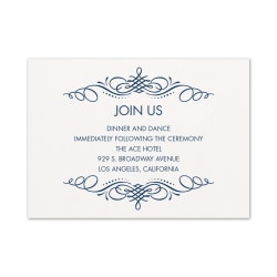 Custom Shaped Wedding & Event Reception Cards, 4-7/8" x 3-1/2", Surrounded By Swirls, Box Of 25 Cards