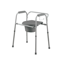 Medline Knockdown Bedside Commode, Gray