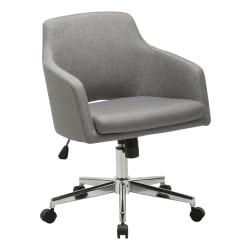 Lorell® Mid-Century Modern Fabric Low-back Task Chair, Gray