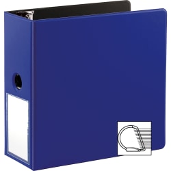 Business Source 3-Ring Binder, 5" Slant Rings, Navy