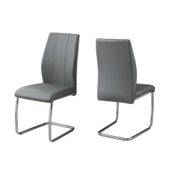 Monarch Specialties Sebastian Dining Chairs, Gray/Chrome, Set Of 2 Chairs