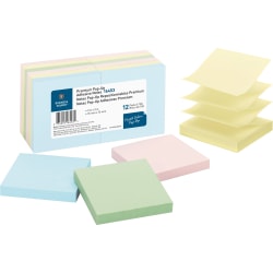 Business Source Reposition Pop-up Adhesive Notes - 3" Flag/Notex 3" Flag/Note - Square - Assorted Pastel - 16453