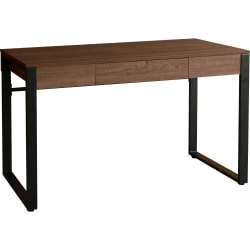 Lorell SOHO Table Desk - 47" x 23.5" x 30" - 1 - Band Edge - Material: Steel Leg, Laminate Top, Polyvinyl Chloride (PVC) Edge, Steel Base - Finish: Walnut, Powder Coated Base