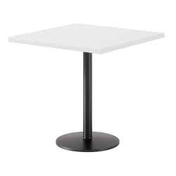 KFI Studios Proof Café Square Pedestal Table, 29"H x 30"W x 30"D, Designer White/Black