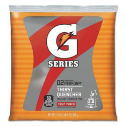 Gatorade® Thirst Quencher Powdered Drink Mix Pouches, Fruit Punch, 21 Oz, Carton Of 32 Pouches