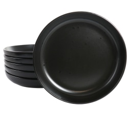 Studio 3B Mio 6-Piece Stoneware Round Dinner Bowl Set, 9-1/2", Coal