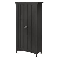 Bush Furniture Salinas 63"H Bathroom Storage Cabinet With Doors, Vintage Black, Standard Delivery