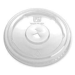 Fabri-Kal® Greenware Cold Drink Lids, X-Slot, Fits 10-100 Oz Cups, X Slot, Clear, Carton Of 1,000 Lids