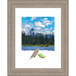 Amanti Art Rectangular Wood Picture Frame, 14" x 17", Matted For 8" x 10", Curve Graywash