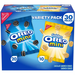 Oreo Mini Mix Sandwich Cookies Variety Pack, 1.5 Oz, Box Of 30 Snack Packs