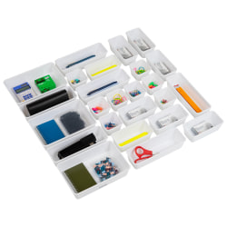 Mind Reader 25-Piece Drawer Organizer Set, White